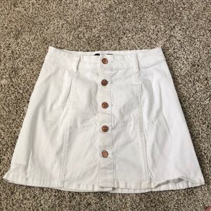 WHITE CELEB PINK BUTTONED JEAN SKIRT
